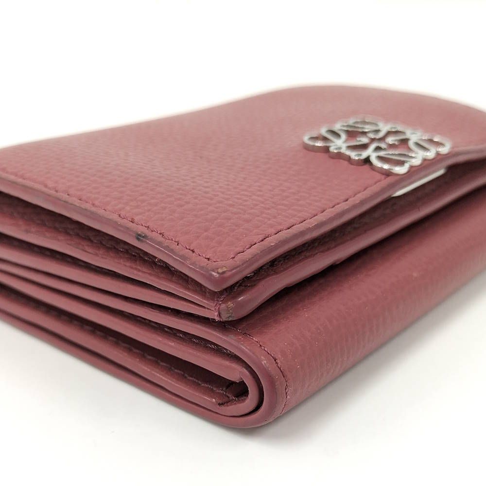 Loewe Trifold Wallet Anagram Leather Pink — view 6