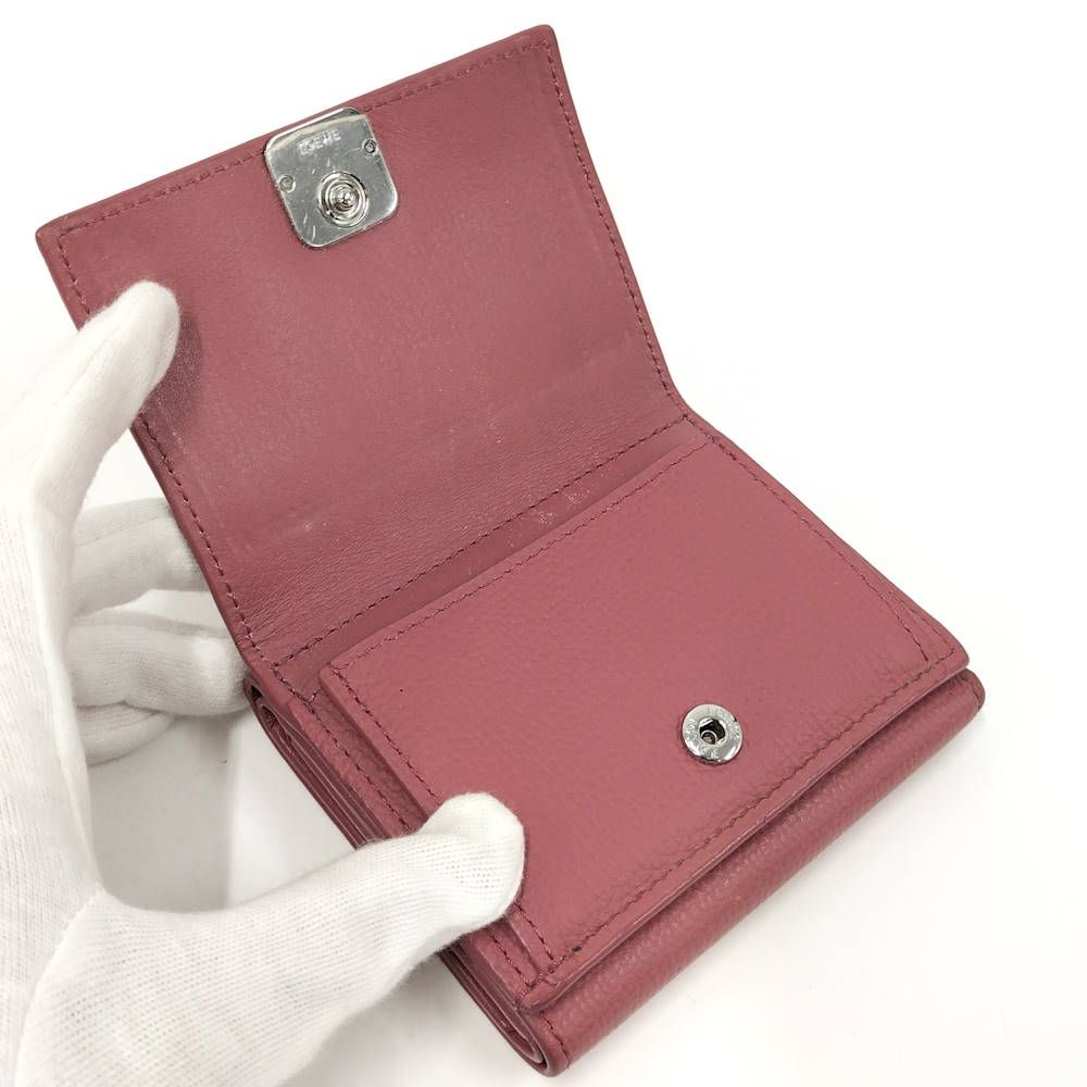 Loewe Trifold Wallet Anagram Leather Pink — view 3
