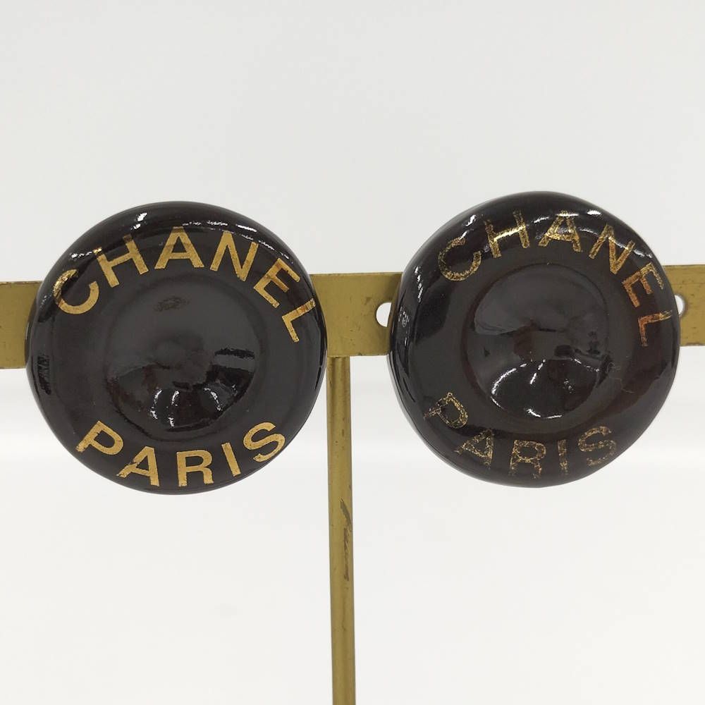 Chanel Earrings Plated Black Gold — view 8