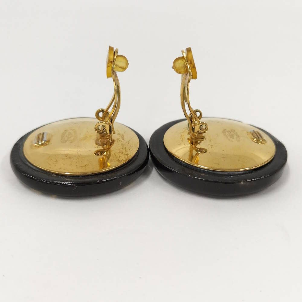 Chanel Earrings Plated Black Gold — view 6