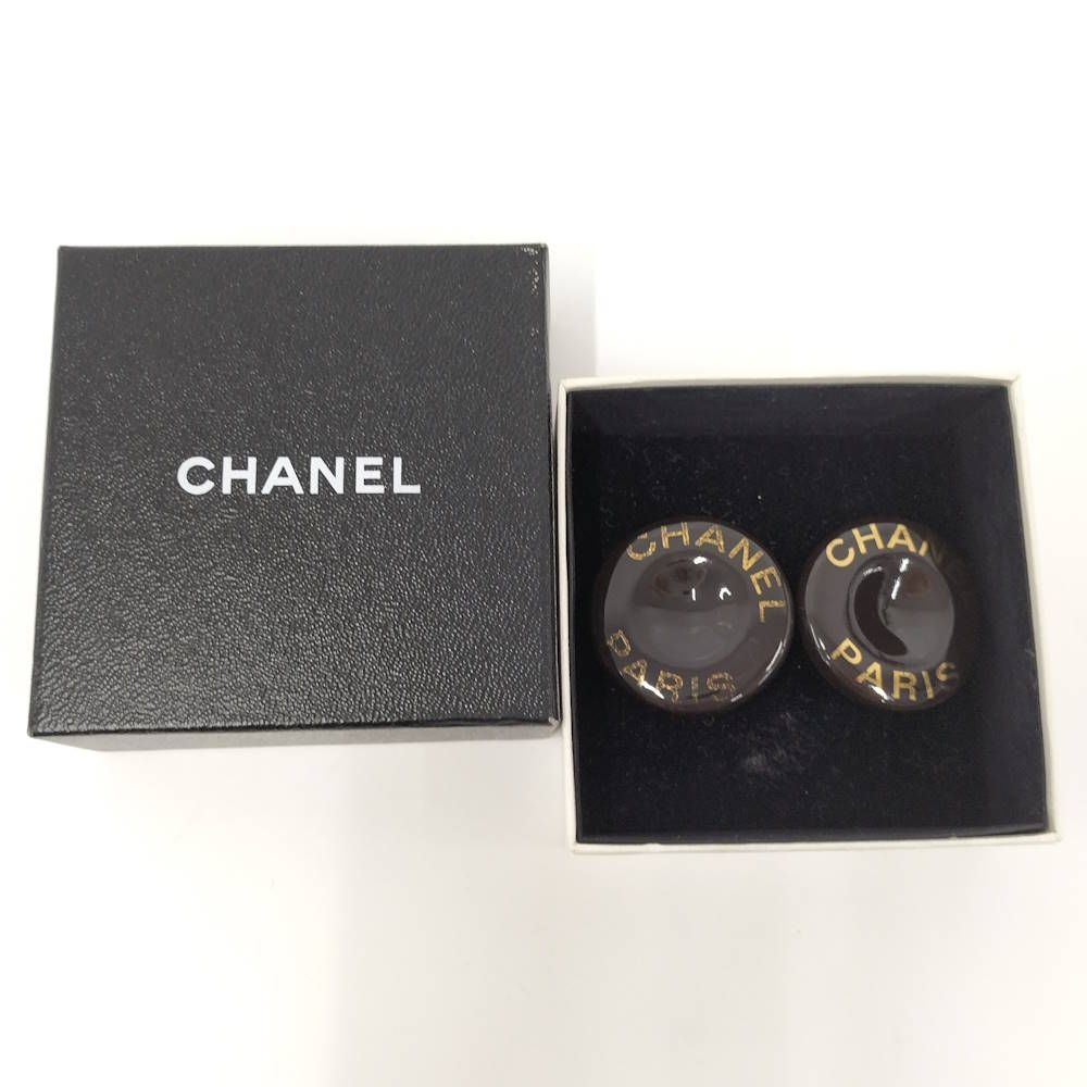 Chanel Earrings Plated Black Gold — view 9