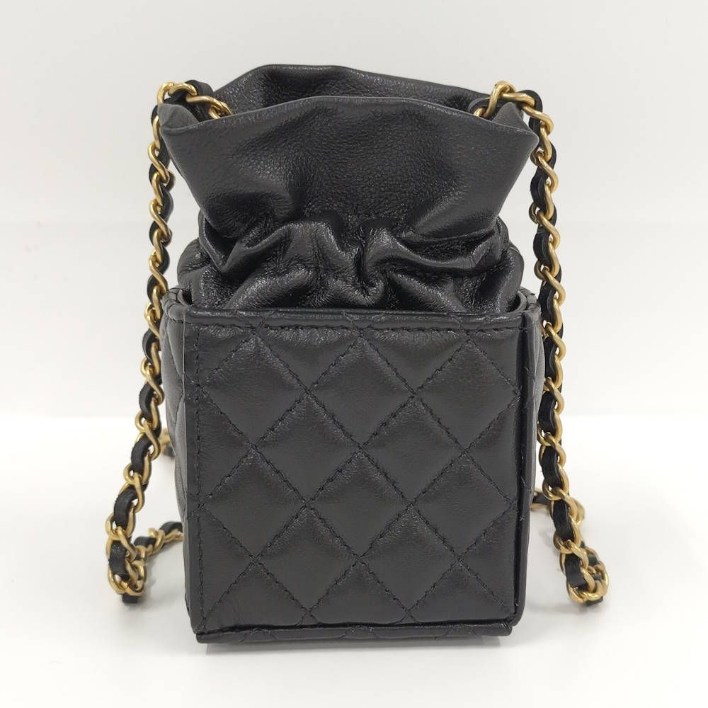 Chanel Mini Cube Chain Shoulder Bag Quilted Lambskin Black — view 2