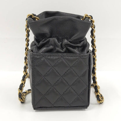 Chanel Mini Cube Chain Shoulder Bag Quilted Lambskin Black — view 2