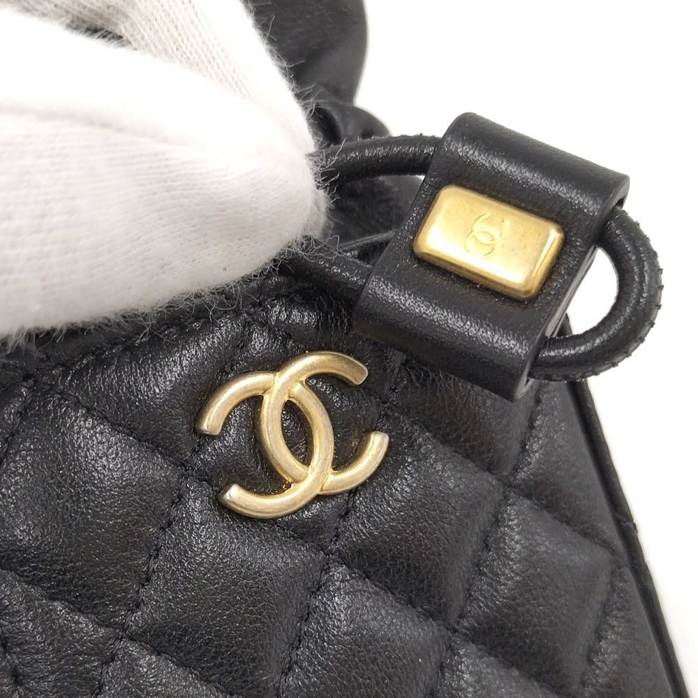 Chanel Mini Cube Chain Shoulder Bag Quilted Lambskin Black — view 6