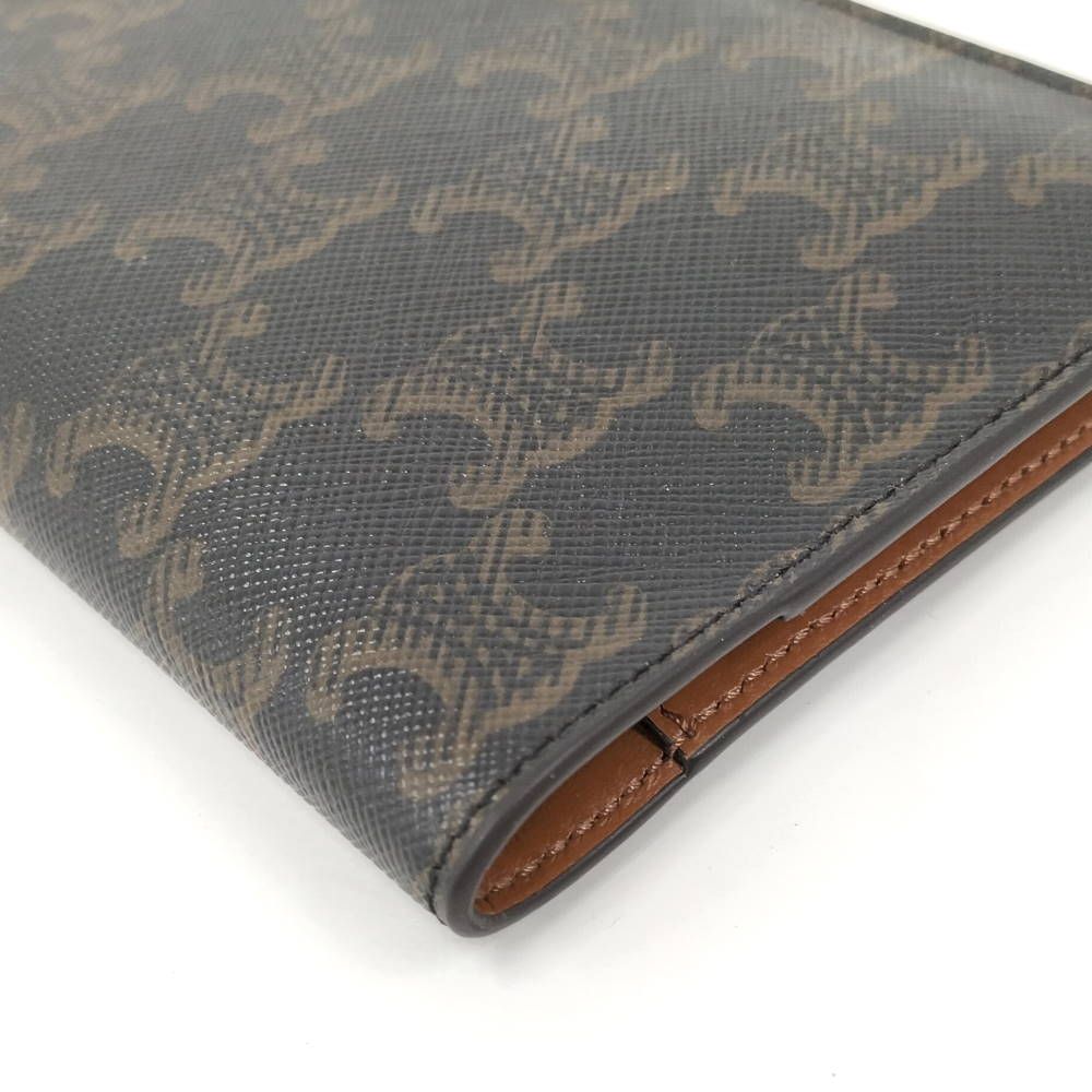 Celine Passport Case Triomphe Leather Brown — view 5