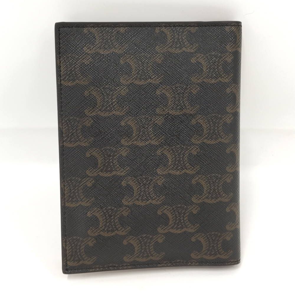 Celine Passport Case Triomphe Leather Brown — view 3