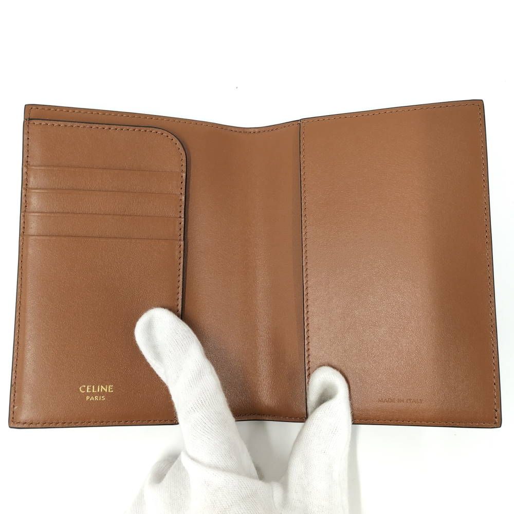 Celine Passport Case Triomphe Leather Brown — view 2