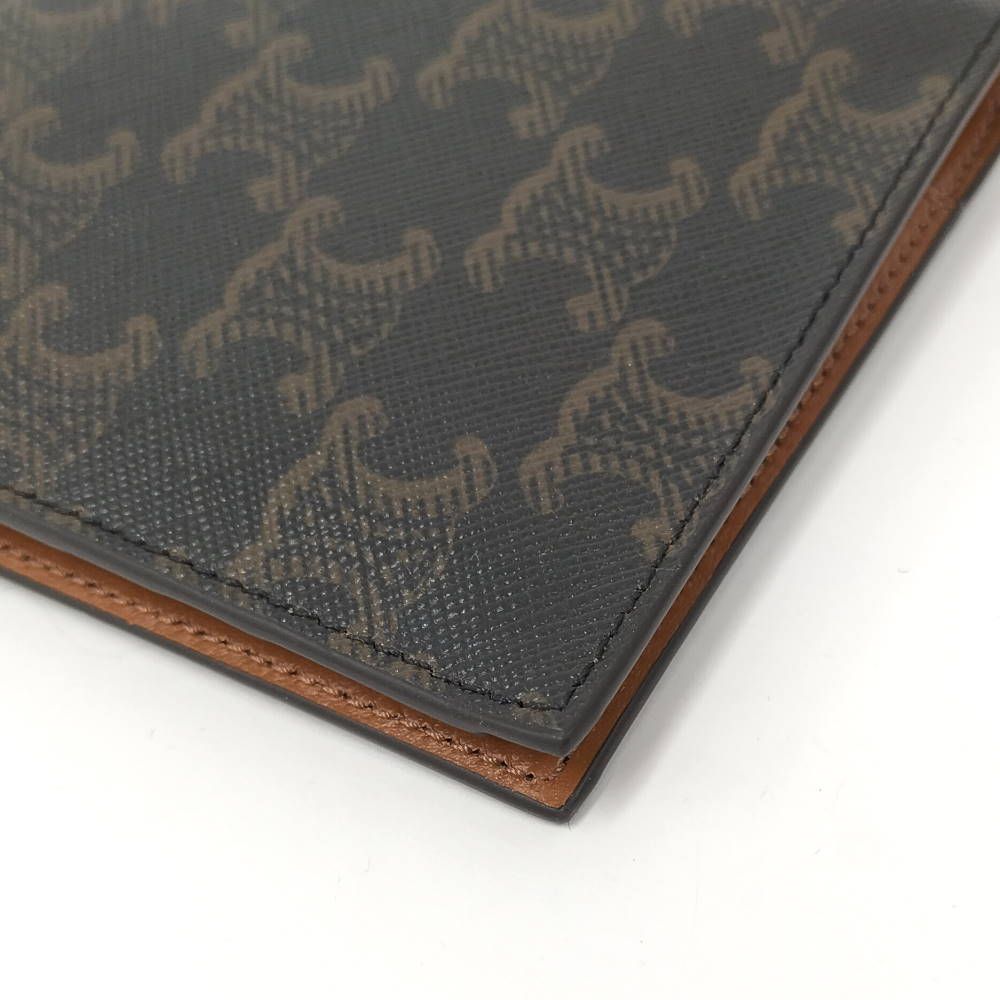 Celine Passport Case Triomphe Leather Brown — view 4