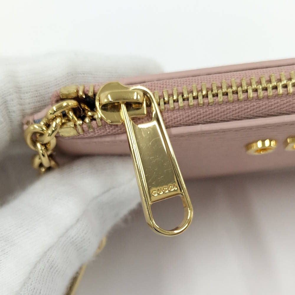 Gucci Script Coin Case Leather Pink — view 6