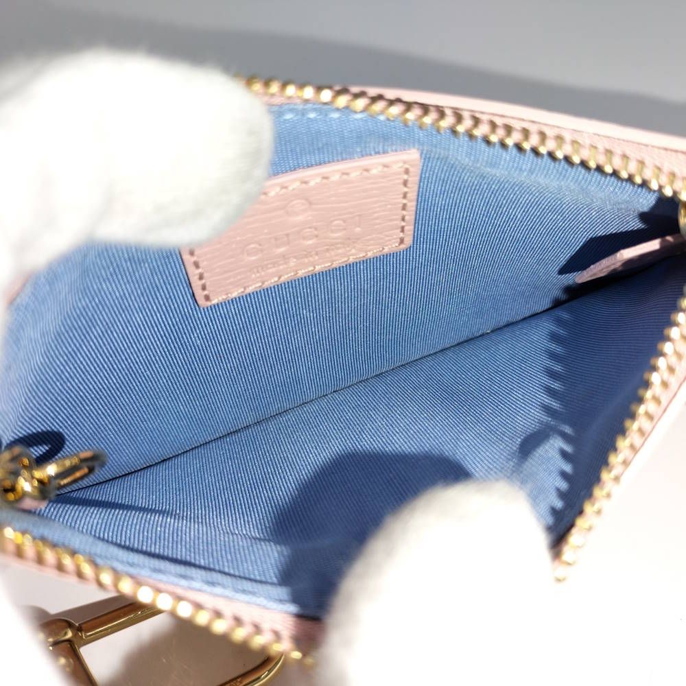 Gucci Script Coin Case Leather Pink — view 8