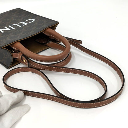Celine Vertical Cover Mini 2-Way Shoulder Bag Triomphe Leather Brown — view 4