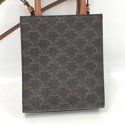 Celine Vertical Cover Mini 2-Way Shoulder Bag Triomphe Leather Brown — view 2