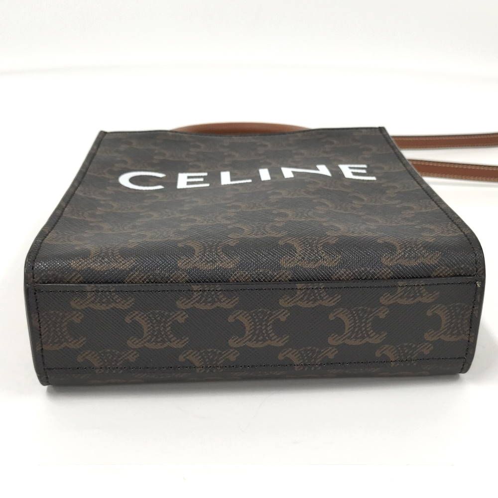 Celine Vertical Cover Mini 2-Way Shoulder Bag Triomphe Leather Brown — view 5