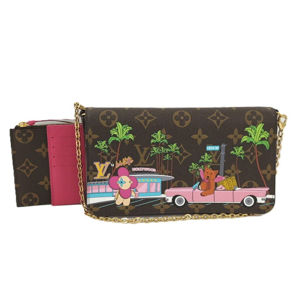Louis Vuitton Pochette Felicie Shoulder Bag Monogram Vivienne Brown Multicolor