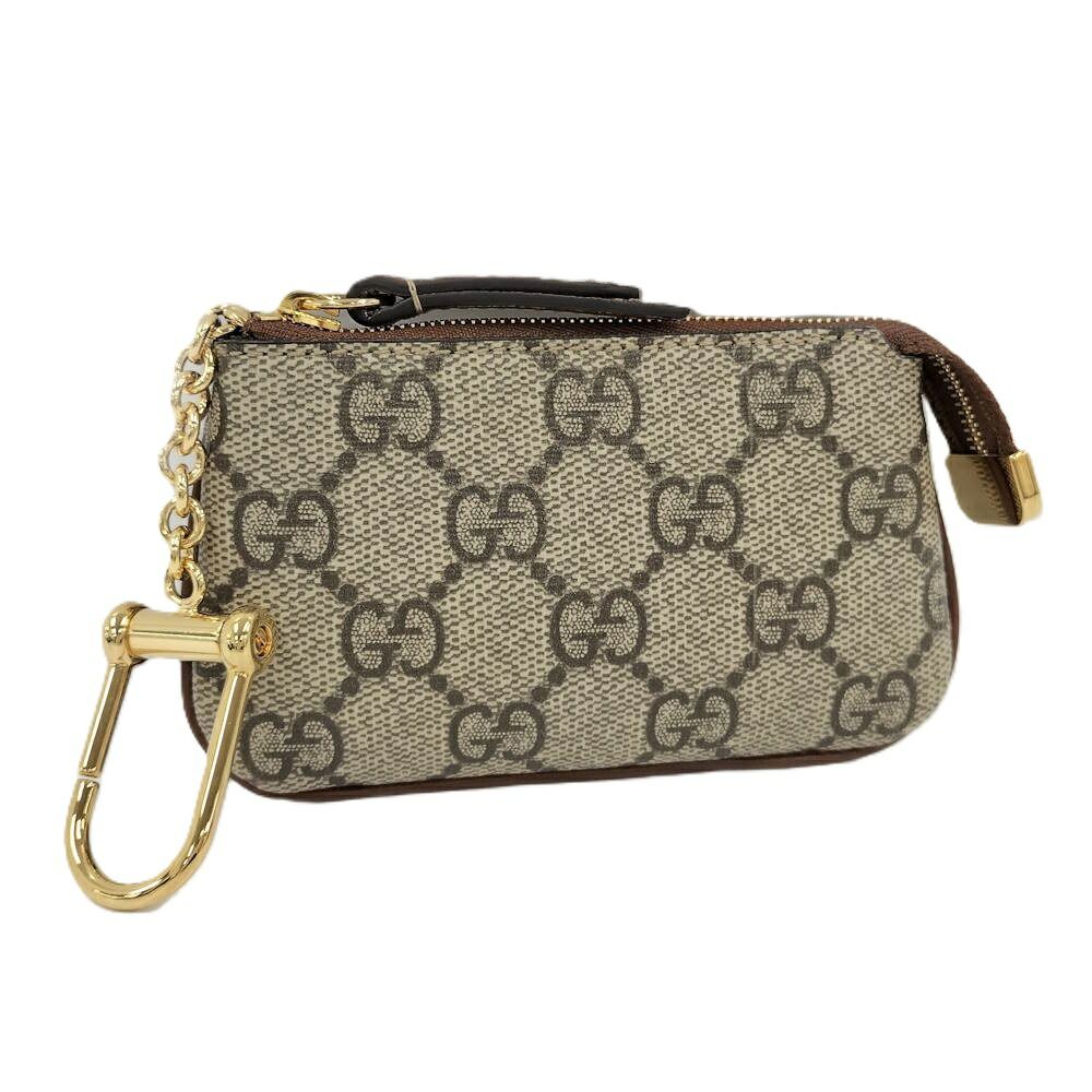 Gucci Coin Case GG Supreme Coating Brown