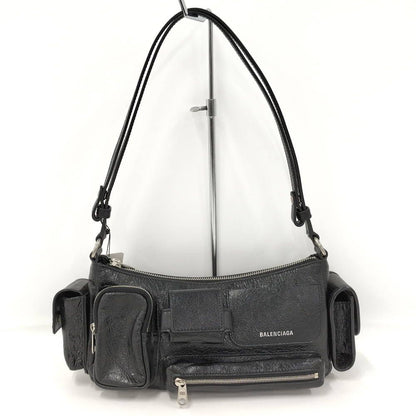 Balenciaga Super Business Shoulder Bag Leather Black