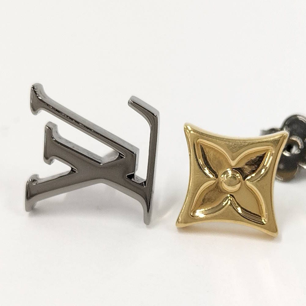 Louis Vuitton Earrings Plated Gold Black — view 2