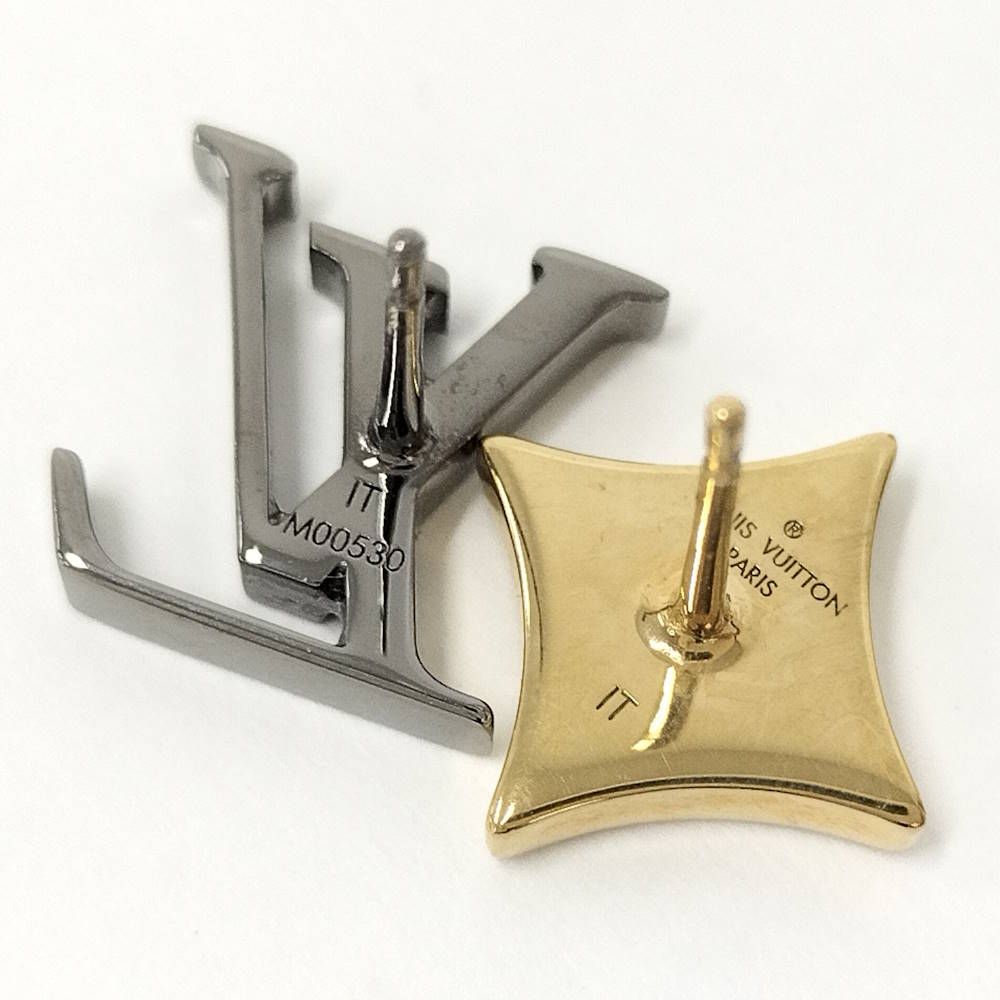 Louis Vuitton Earrings Plated Gold Black — view 4