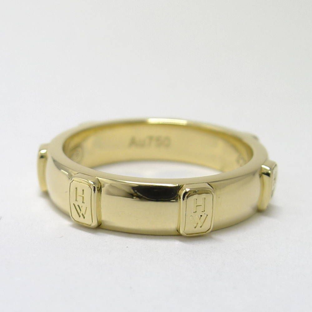 Harry Winston Ring HW Logo 18k Yellow Gold