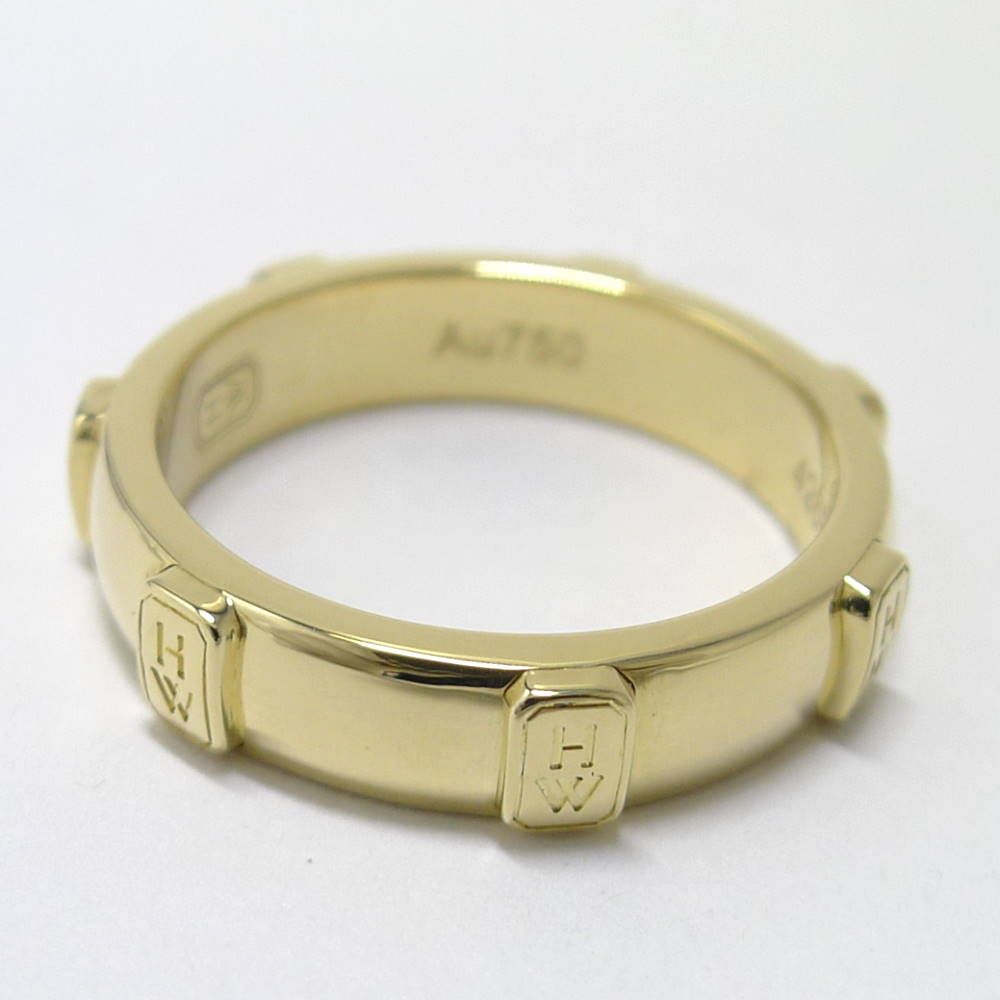 Harry Winston Ring HW Logo 18k Yellow Gold — view 4