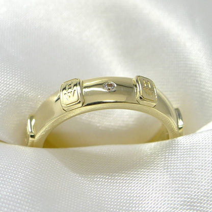 Harry Winston Ring HW Logo 18k Yellow Gold