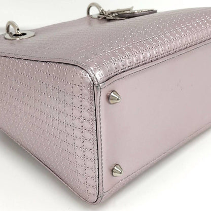 Dior Lady Dior 2-Way Shoulder Bag Leather Metallic Pink — view 4