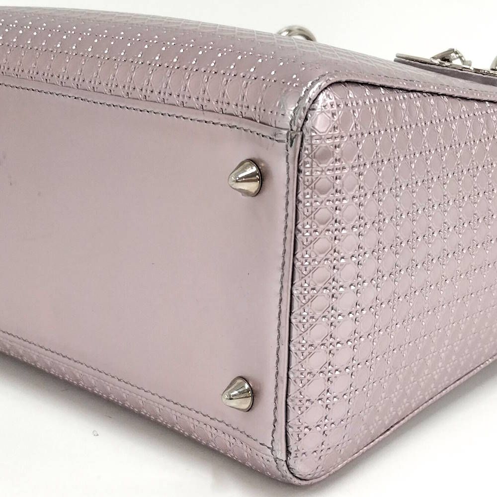 Dior Lady Dior 2-Way Shoulder Bag Leather Metallic Pink — view 5