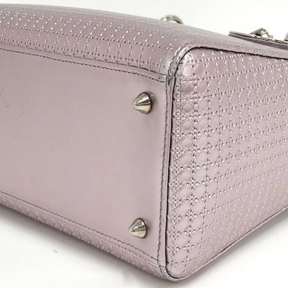 Dior Lady Dior 2-Way Shoulder Bag Leather Metallic Pink — view 5