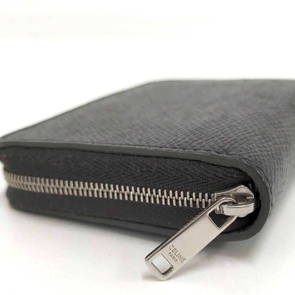 Celine Small Zip Wallet Compact Leather Dark Gray — view 5