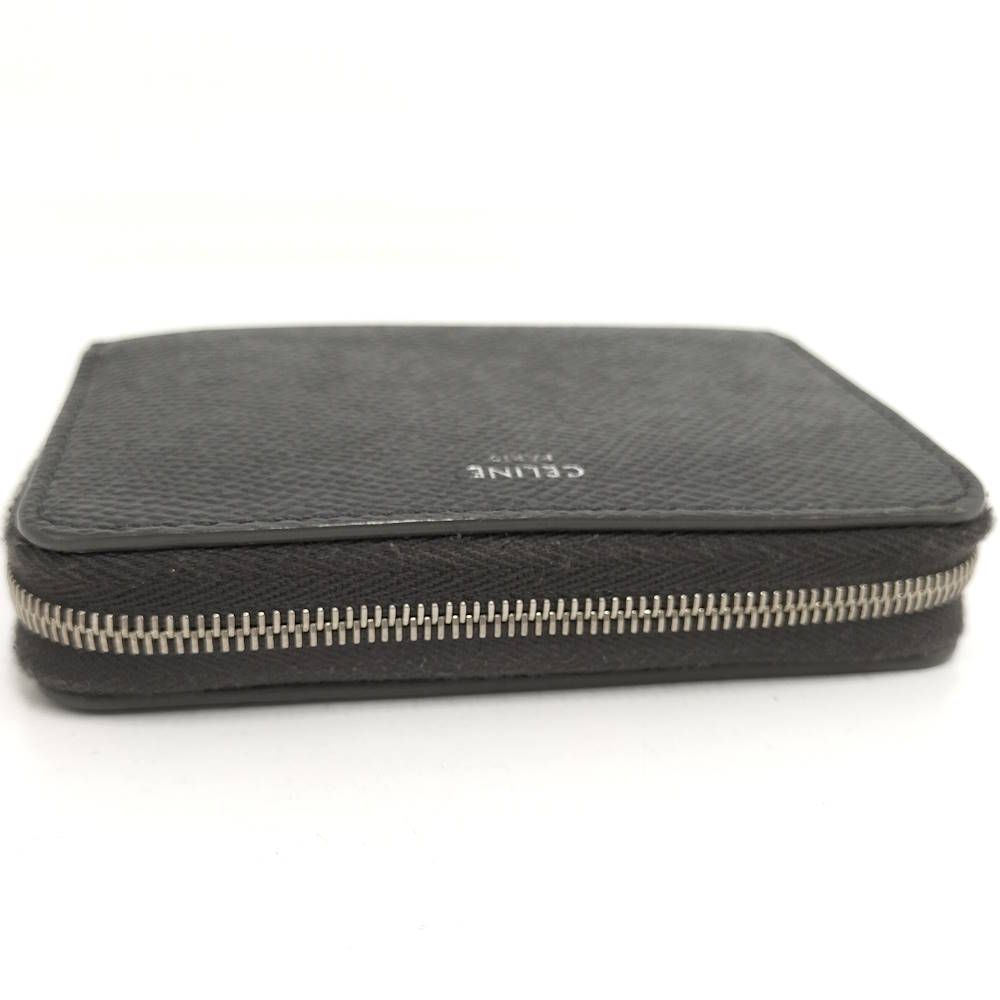 Celine Small Zip Wallet Compact Leather Dark Gray — view 6