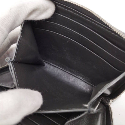 Celine Small Zip Wallet Compact Leather Dark Gray — view 9
