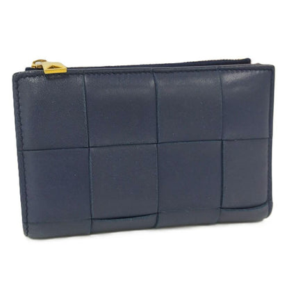 Bottega Veneta Wallet Cassette Small Maxi Intrecciato Leather Navy