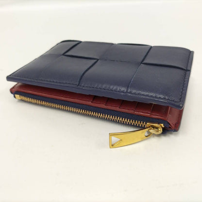 Bottega Veneta Wallet Cassette Small Maxi Intrecciato Leather Navy — view 7