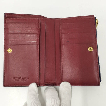 Bottega Veneta Wallet Cassette Small Maxi Intrecciato Leather Navy — view 2