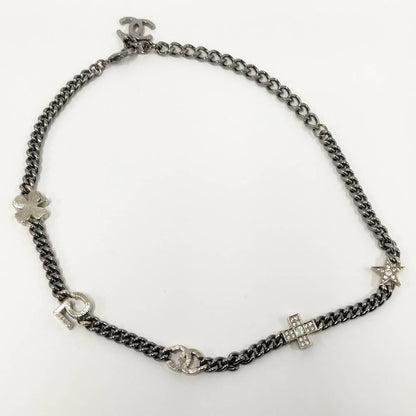 Chanel Necklace Coco Line Stone CC Logo Plated Silver — view 2