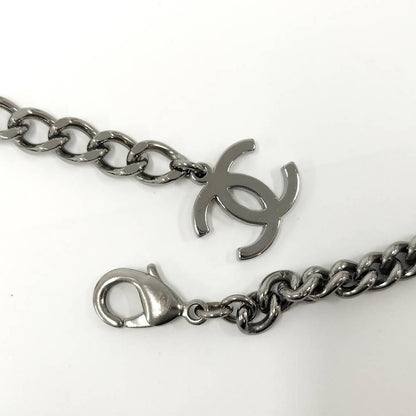 Chanel Necklace Coco Line Stone CC Logo Plated Silver — view 6
