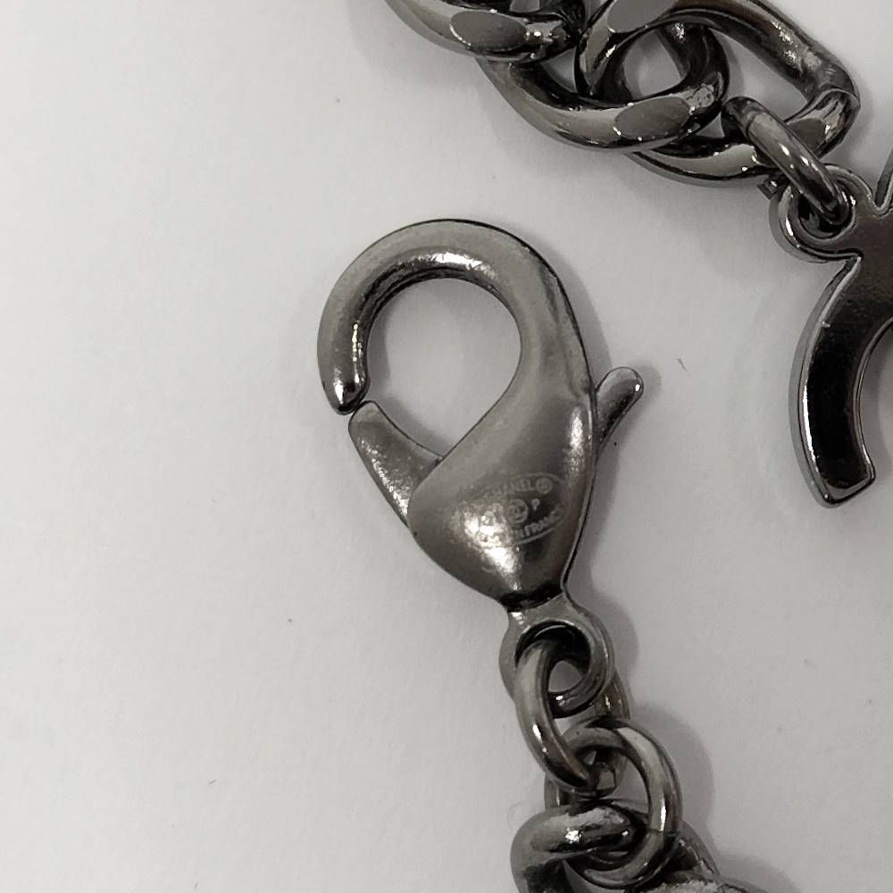 Chanel Necklace Coco Line Stone CC Logo Plated Silver — view 7