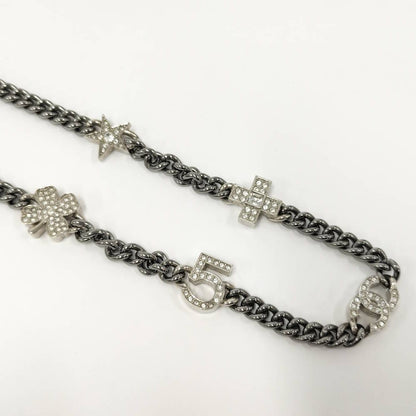 Chanel Necklace Coco Line Stone CC Logo Plated Silver — view 4