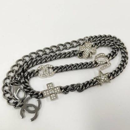 Chanel Necklace Coco Line Stone CC Logo Plated Silver — view 3
