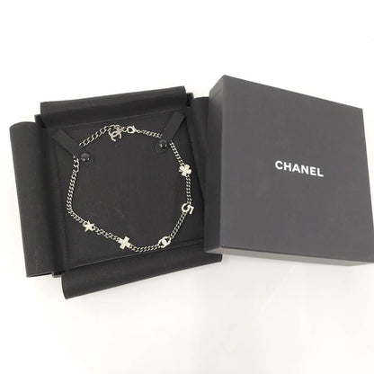 Chanel Necklace Coco Line Stone CC Logo Plated Silver — view 9
