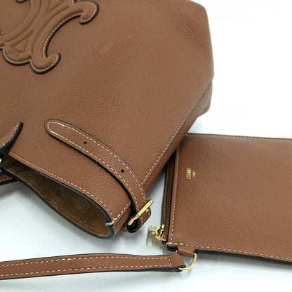 Celine Mini Cabas Anais Cuir 2-Way Bag with Triomphe Leather Brown — view 3