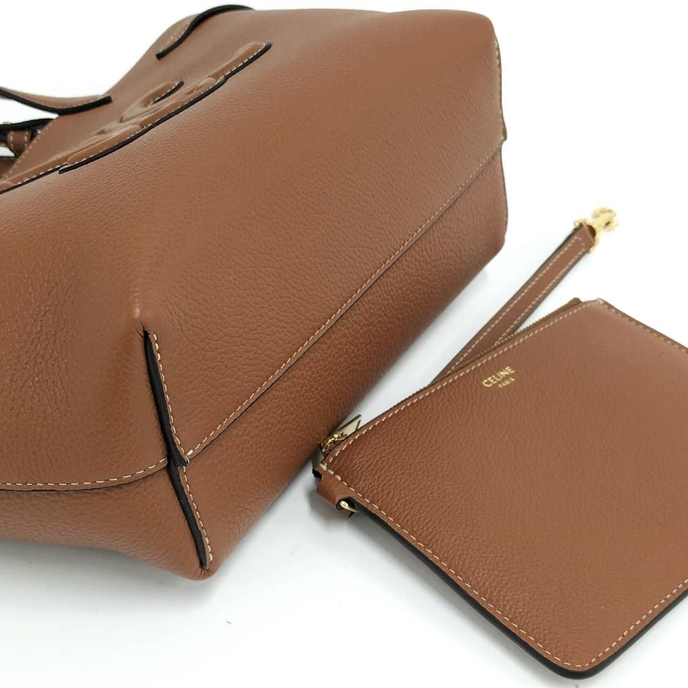 Celine Mini Cabas Anais Cuir 2-Way Bag with Triomphe Leather Brown — view 4
