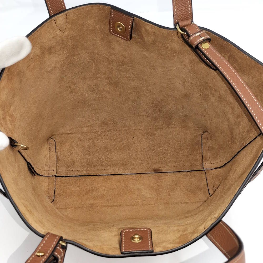 Celine Mini Cabas Anais Cuir 2-Way Bag with Triomphe Leather Brown — view 9