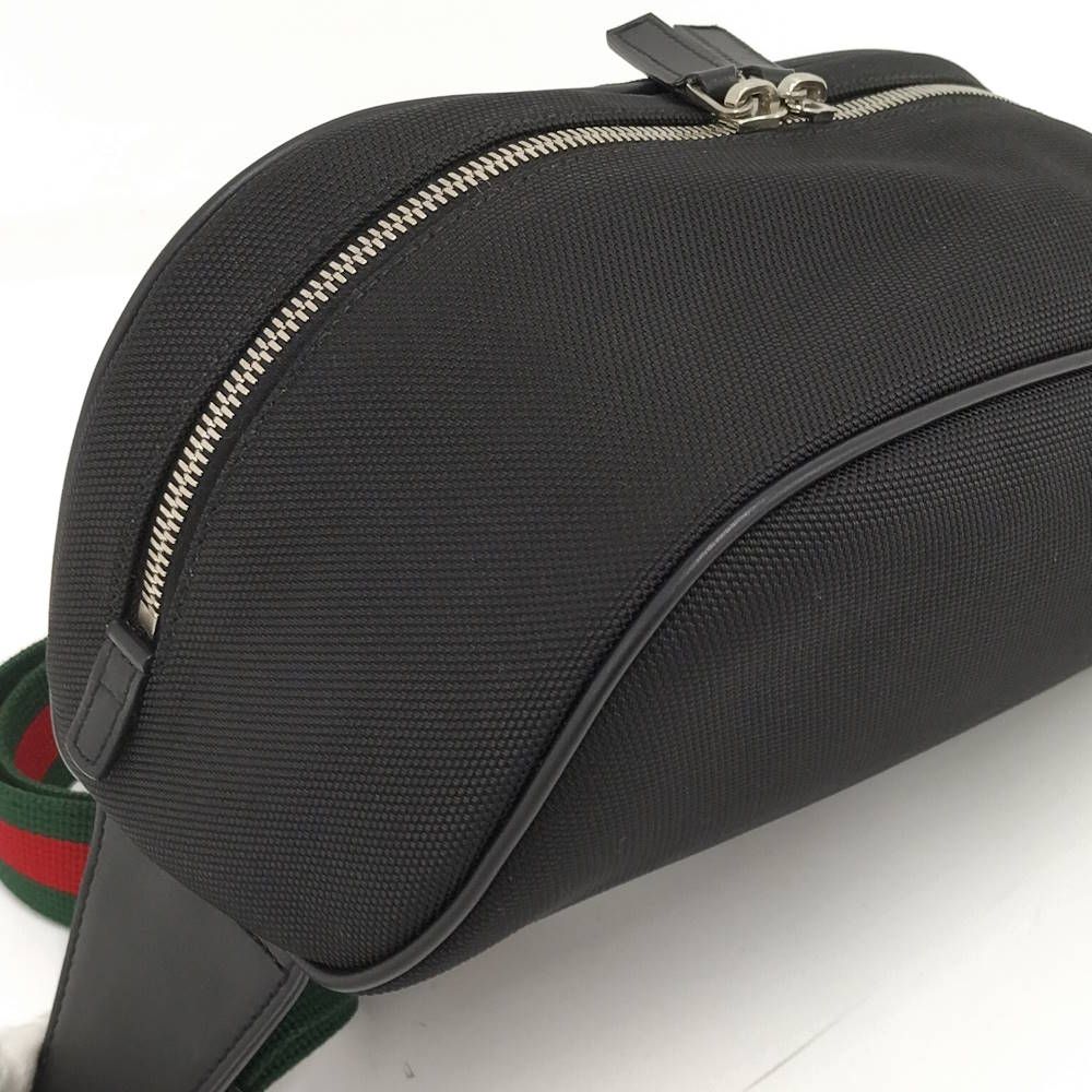 Gucci Shoulder Bag Nylon Canvas Black — view 4