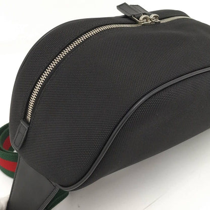 Gucci Shoulder Bag Nylon Canvas Black — view 4
