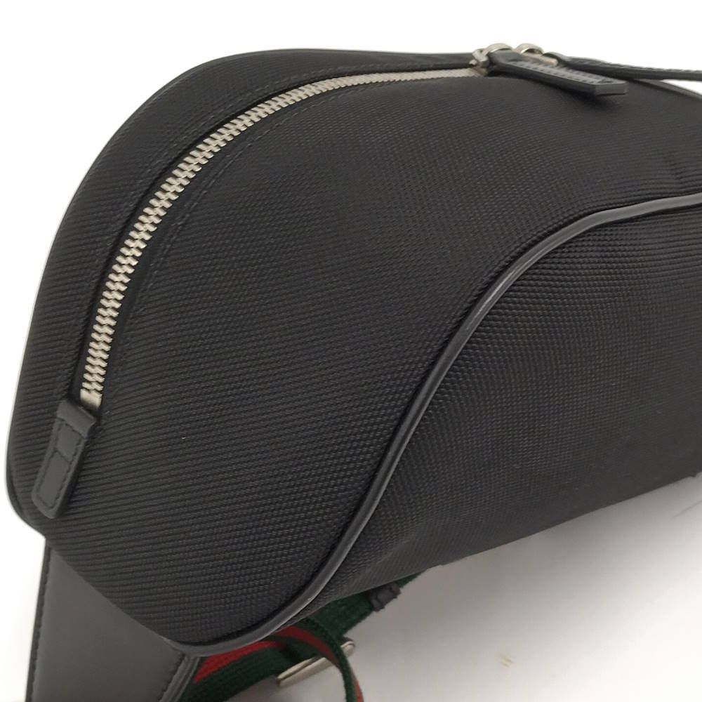 Gucci Shoulder Bag Nylon Canvas Black — view 4