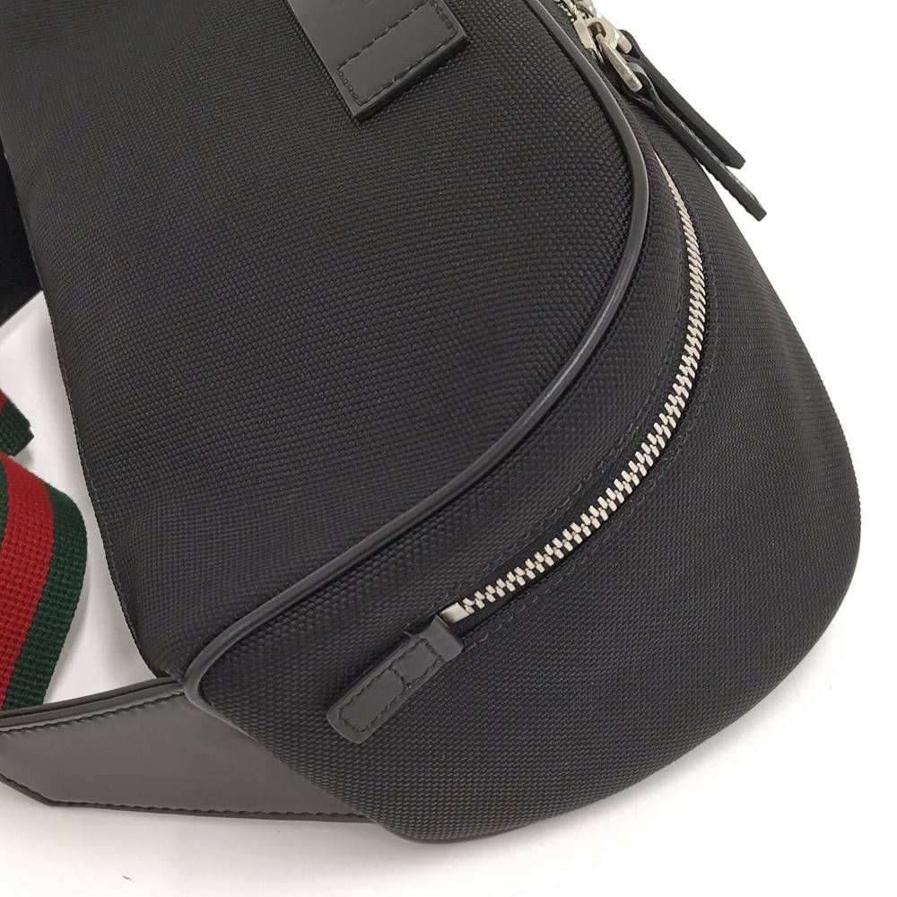 Gucci Shoulder Bag Nylon Canvas Black — view 3