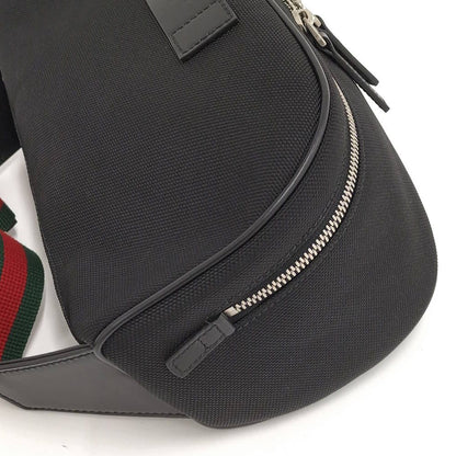 Gucci Shoulder Bag Nylon Canvas Black — view 3