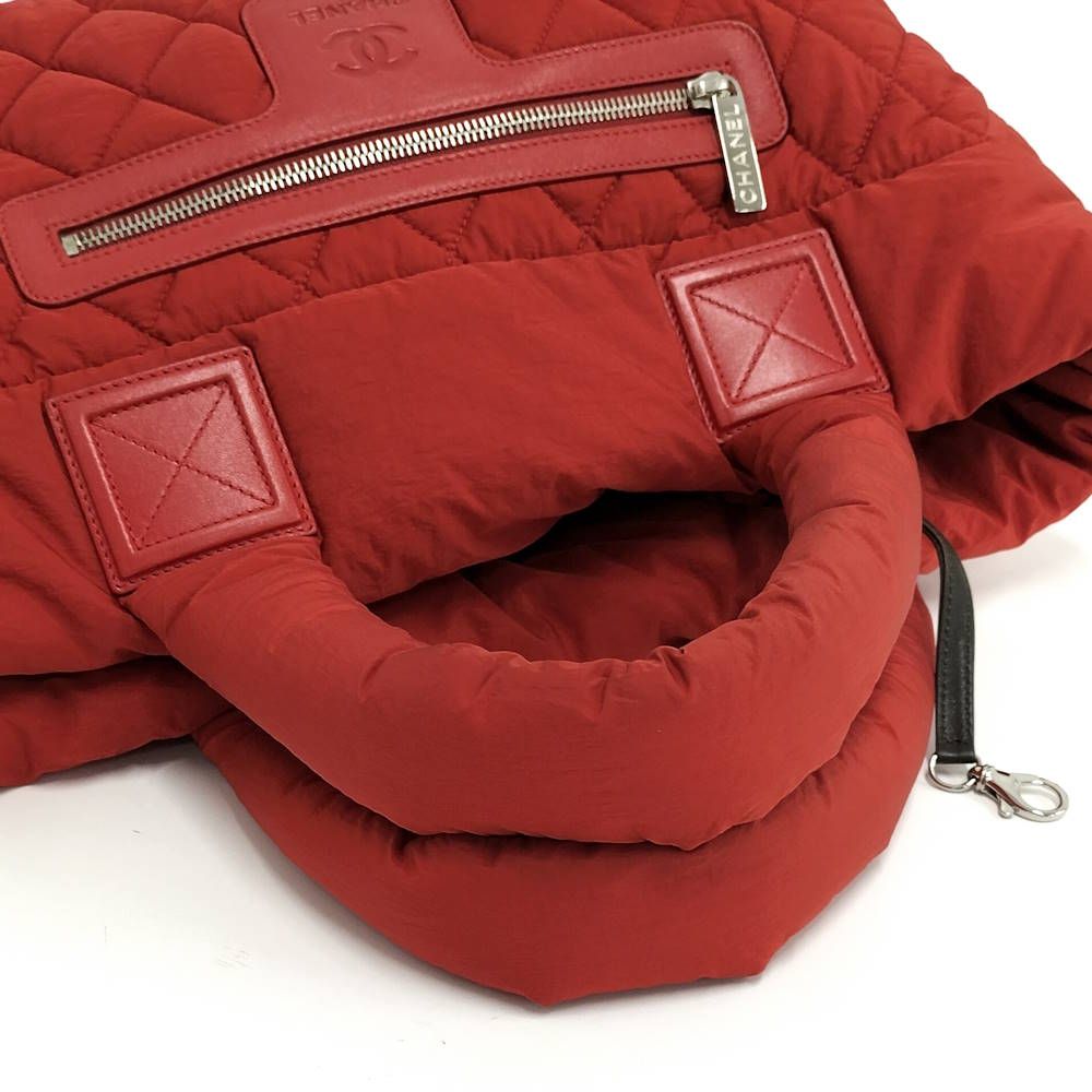 Chanel Coco Cocoon Handbag Nylon Red — view 5