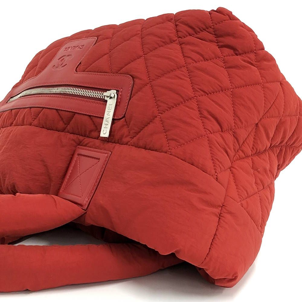 Chanel Coco Cocoon Handbag Nylon Red — view 3